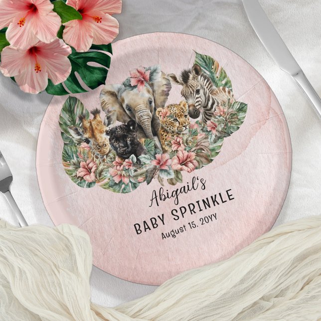 Plato De Papel Bebé dulce niñas animales azúcares tropicales (Subido por el creador)