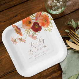 Plato De Papel Bebé en Bloom Boho cae Personalizado de Baby Showe