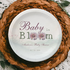 Plato De Papel Bebé en Bloom Gerber Daisies Baby Shower