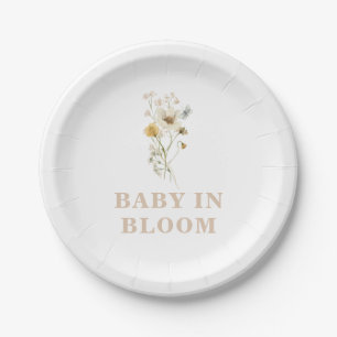 Plato De Papel Bebé en Bloom Wildflower Elegante Baby Shower boho