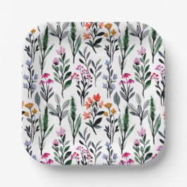 Plato De Papel Bebé en Bloom Wildflower Garden Baby Shower