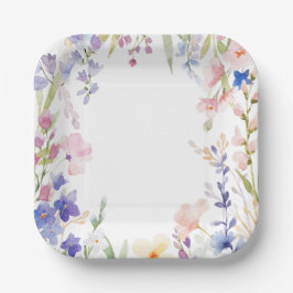 Plato De Papel Bebé en Bloom Wildflower Garden Baby Shower