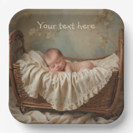 Plato De Papel Bebé en Cuna