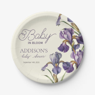 Plato De Papel Bebé en flor Baby Shower Spring verano