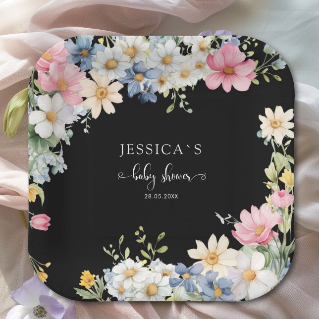 Plato De Papel ¡BEBÉ EN SANGRE! Baby Shower (Wildflower, Baby Shower Paper Plates)