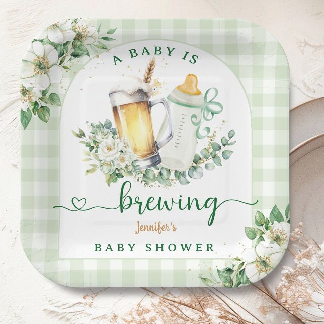 Plato De Papel Bebé está preparando Baby Shower de cerveza (Subido por el creador)