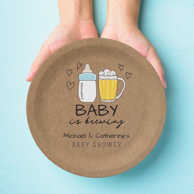 Plato De Papel Bebé está preparando Baby Shower de vidrio de cerv (Subido por el creador)
