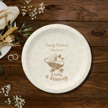 Bebé está preparando placas de Baby Shower de Pram