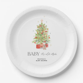 Plato De Papel Bebé, frío fuera de Navidades Baby Shower