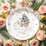 Plato De Papel Bebé frío fuera de Rubor Bebé rosa oso polar<br><div class="desc">El Baby its Frío Outside Rubor Pink Baby Polar Bear Paper Plates es un diseño encantador y caprichoso, ideal para una acogedora celebración con temática invernal. En el corazón de los objetos hay un adorable oso polar, cuya suave y cariñosa apariencia evoca calidez y alegría. El oso, rodeado de copos...</div>