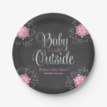 Bebé, frío fuera del Baby Shower de copos de nieve