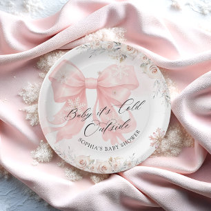 Plato De Papel Bebé, frío fuera del invierno, Baby Shower de vaca