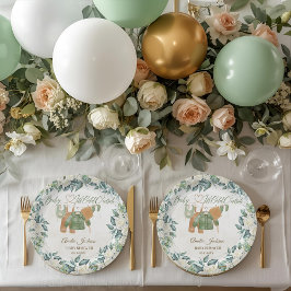 Plato De Papel Bebé, hace frío fuera de la invitación de Baby Sho