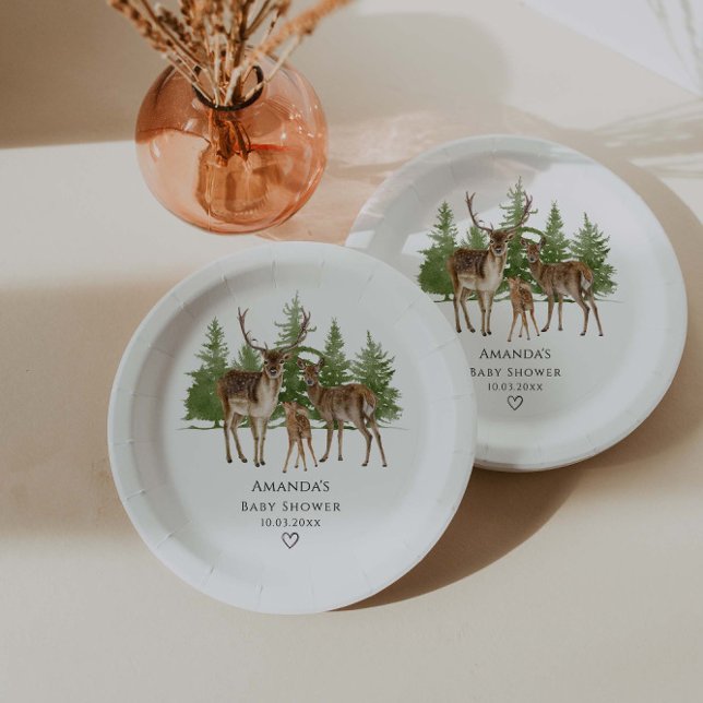 Plato De Papel Bebé, hace frío fuera del Baby Shower de ciervos (Subido por el creador)