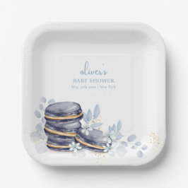 Plato De Papel Bébé Macaron Baby Shower
