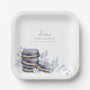 Plato De Papel Bébé Macaron Baby Shower