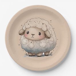 Plato De Papel Bebé ovino