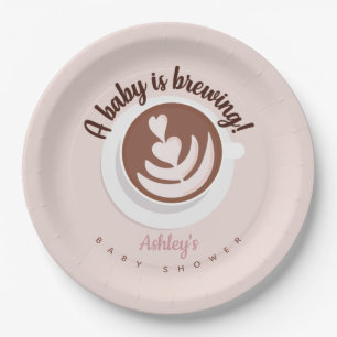 Plato De Papel Bebé prepara café Brunch Baby Shower Sprinkle