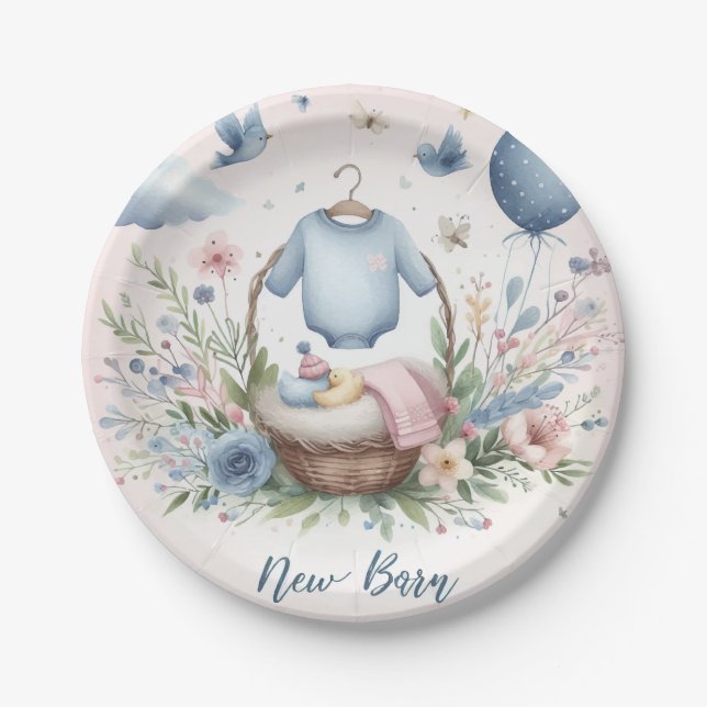 Plato De Papel Bebé recién nacido (Anverso)
