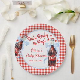 Plato De Papel Bebé Rojo y Azul Listo para Llegar - Baby Shower