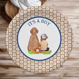 Plato De Papel Bebé y perro de béisbol tema Baby Shower