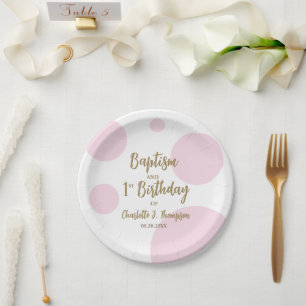 Plato De Papel Bebé y Personalizado de oro