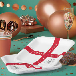Plato De Papel Bebe y sé inglés con la bandera de St George
