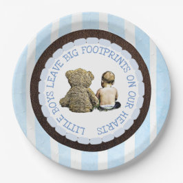 Plato De Papel Bebé y Teddy Bear Boy Placas de papel Baby Shower