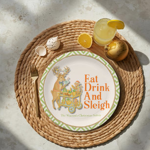 Plato De Papel Beber bebida Sleigh Navidades tropicales Placa de