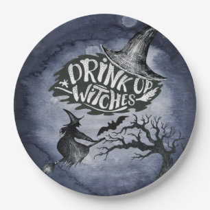 Plato De Papel Beber brujas noche Sky Halloween