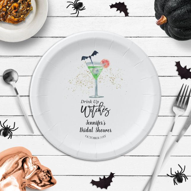 Plato De Papel Beber Whitches Halloween Bridal Shower (Subido por el creador)