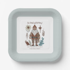 Plato De Papel Bebida Bebida Be Merry Nordic Santa Navidades