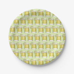 Plato De Papel Bebida Mixta Cóctel de Verano Margarita Verde Lima