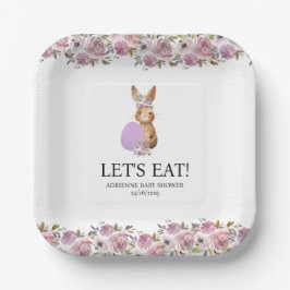 Plato De Papel Bebidas de Pascua para Baby Shower
