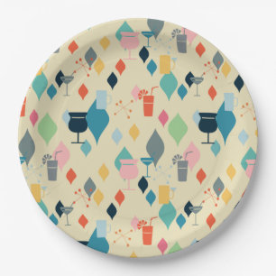 Plato De Papel Bebidas modernas de mediados de siglo