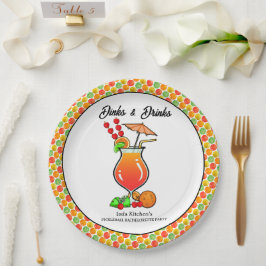 Plato De Papel Bebidas y bebidas Boda de bachillerato