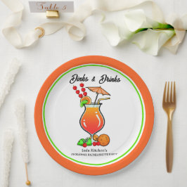Plato De Papel Bebidas y bebidas Boda de bachillerato