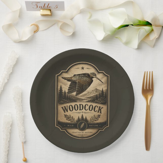 Plato De Papel Becada  (Boda)