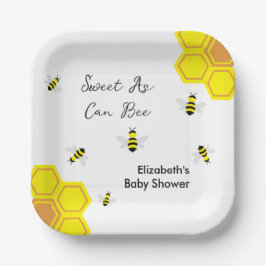 Plato De Papel Bee Baby Shower