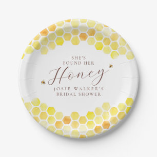 Plato De Papel Bee Honeycomb Bridal Shower