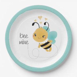 Plato De Papel Bee Mine Bumblebee Amarillo Negro