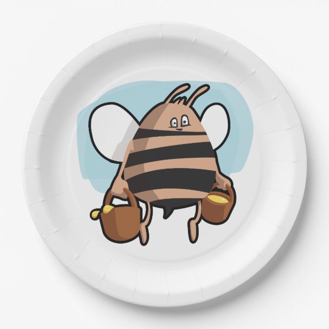 Plato De Papel Bee personalizado (Anverso)