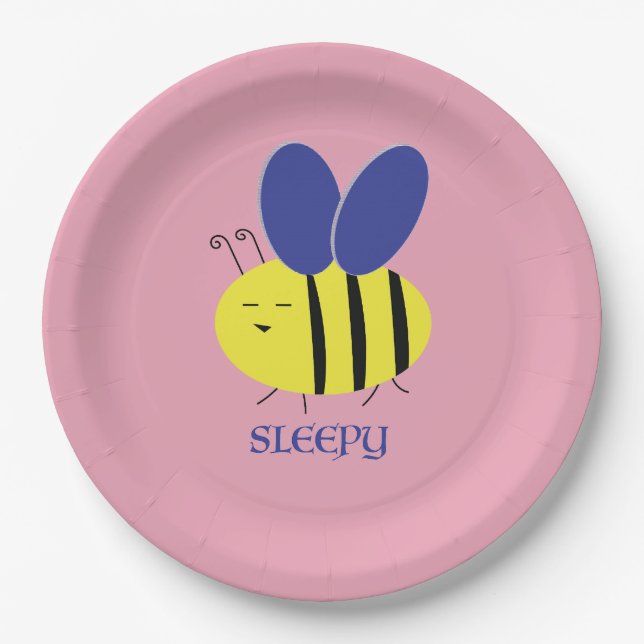 Plato De Papel Bee Sleepy (Anverso)