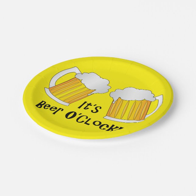 Plato De Papel Beer O'Clock Funny BBQ Fiesta Placas Buffet (Angular)