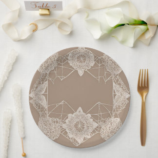 Plato De Papel Beige and white patterns AI art