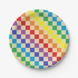 Plato De Papel Beige arcoiris bajo control