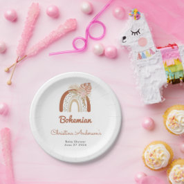 Plato De Papel Beige Bohemian Favor Baby Shower
