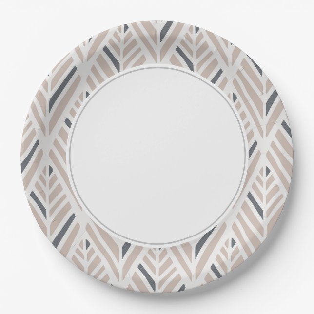 Plato De Papel Beige Boho (Anverso)