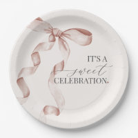 Beige Coquette Bow Chica Birthday Shower Decoració