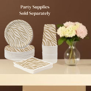 Plato De Papel Beige estéreo de la impresión de cebra